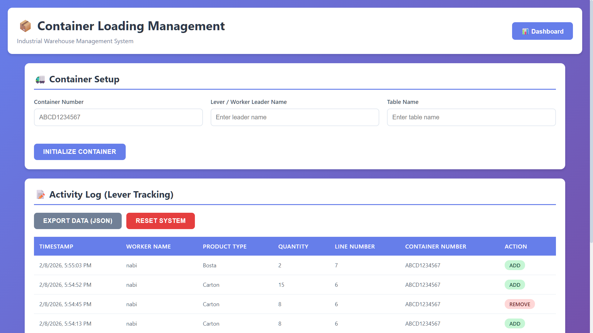 Container Manager Site Preview