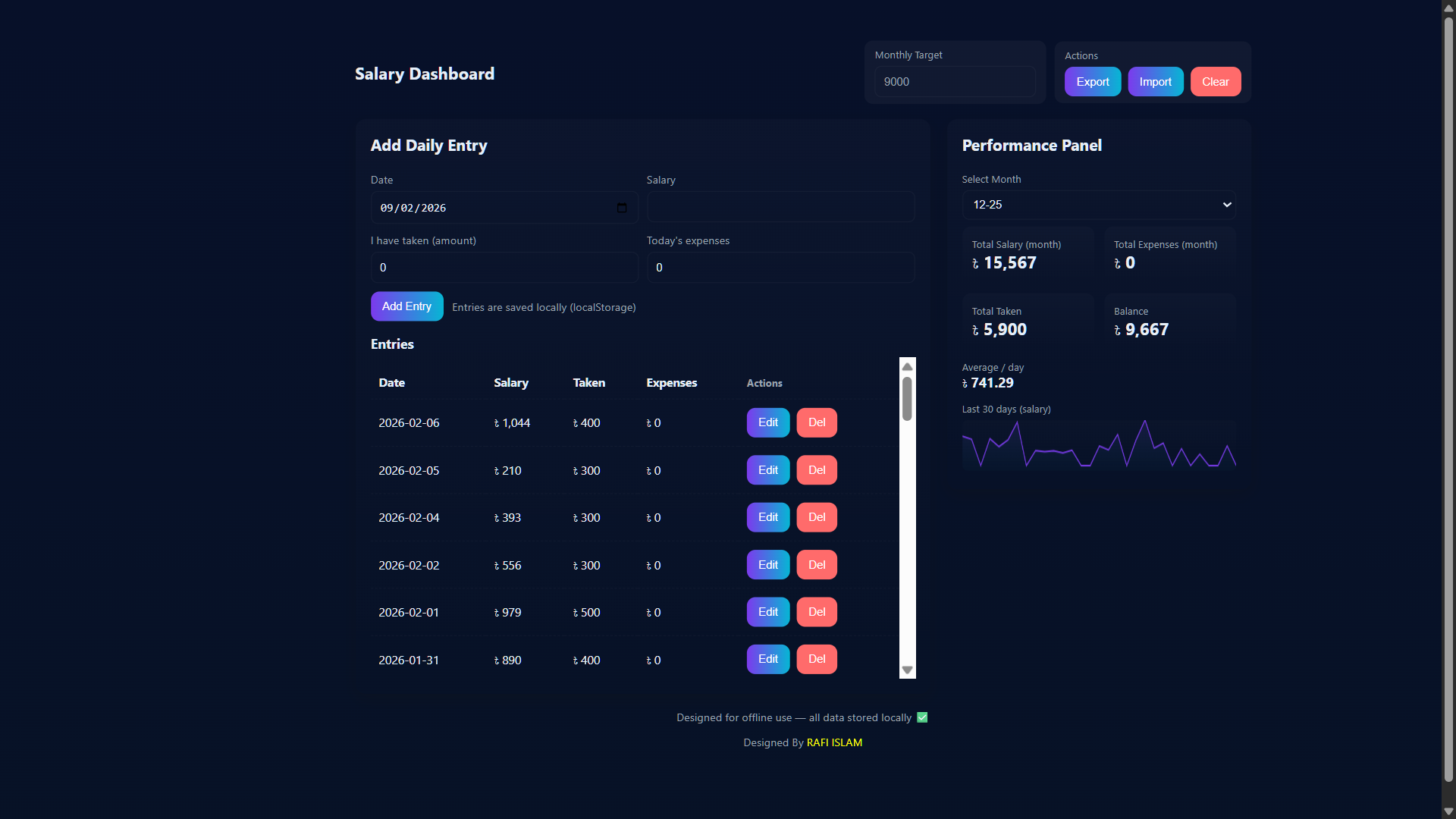 Salary Manager Site Preview